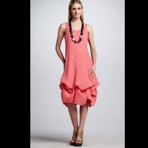 Eileen Fisher Vibrant Coral Midi Dress